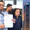 Koordinator Koalisi Sipil Selamatkan Tambang (KSST), Ronald Loblobly dan Gedung BNI.