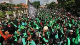 Ilustrasi Ojol Demonstrasi (Foto: JawaPos).