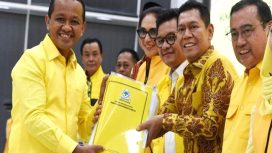 Ketum Golkar Bahlil Lahadalia dalam Munas XI Golkar (ANTARA Foto)