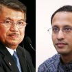 Wakil Presiden ke 10 dan 12 Indonesia, Jusuf Kalla (kiri) dan Nadiem Makarim, Mendikburistek (Kanan).