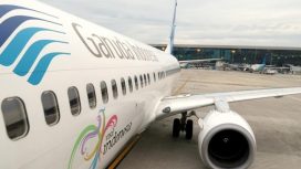 Ilustrasi Pesawat Garuda Indonesia di Bandara Internasional Seokarno-Hatta, Cengkareng, Tangerang, Banten,(istockphoto/Heri Mardinal)