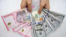 Ilustrasi anjlok Rupiah terhadap Dolar Amerika Serikat.