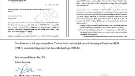 Surat respon Anggota DPR dari Fraksi PDI Perjuangan, Rieke Diah Pitaloka, atas panggilan MKD DPR.