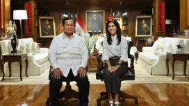 Presiden Prabowo Subianto dan Menteri Komdigi, Meutya Hafid.