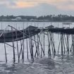 Pagar laut sepanjang 30,16 km yang membentang di perairan Tangerang, Banten, dekat PIK 2. (Indonesiawatch.id/Dok KKP)