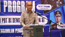 Jamintel Prof. Reda Manthovani menyampaikan capaian kinerja Jamintel selama 100 hari pemerintah Prabowo. (Indonesiawatch.id/Dok. Kejagung)