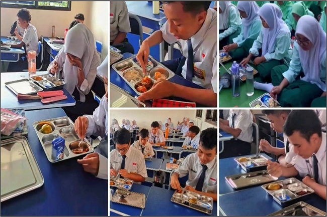 Para siswa mengikuti kegiatan MBG (Sumber: diolah)