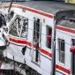 Kecelakaan KRL Commuterline dan KA Argo Bromo Anggrek. Sumber: ANTARA FOTO/Galih Pradipta