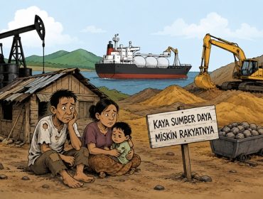 Ilustrasi kemiskinan di Aceh di tengah kekayaan Sumber Daya Alam (Sumber: Pembuatan gambar ilustrasi didukung AI).
